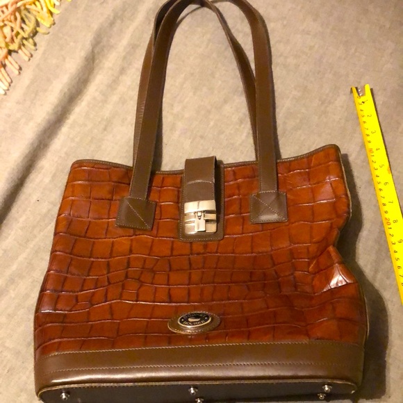 Dooney Bourke brown vintage leather large hobo handbag like new - Picture 1 of 11